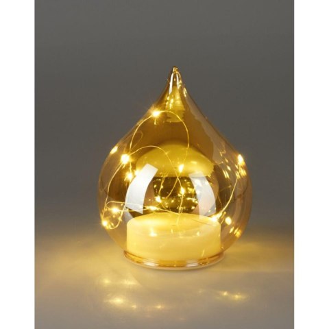 BOMBKA FORMÓWKA SZKLANA KROPLA LED 15CM GOLD BOMBKA FORMÓWKA SZKLANA KROPLA LED 15CM GOLD