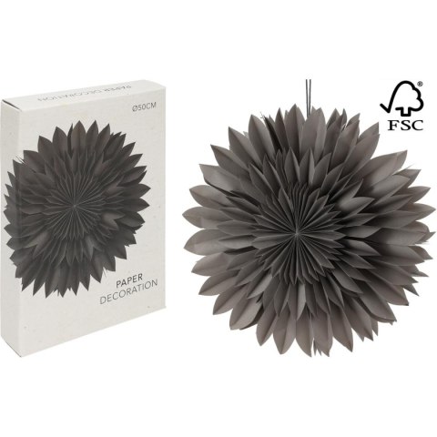 GWIAZDA DEKORACYJNA WISZĄCA PAPIEROWA 3D 50CM SZARA GWIAZDA DEKORACYJNA WISZĄCA PAPIEROWA 3D 50CM SZARA