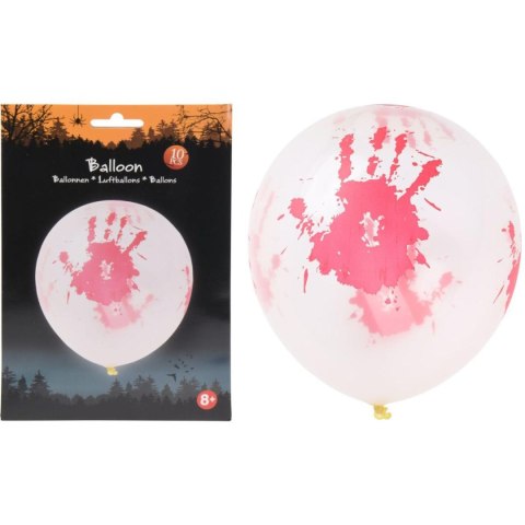 BALON DEKORACYJNY HALLOWEEN KRWAWY ODCISK DŁONI 10SZT BALON DEKORACYJNY HALLOWEEN KRWAWY ODCISK DŁONI 10SZT