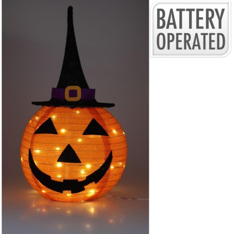 DYNIA DEKORACYJNA Z KAPELUSZEM 68CM HALLOWEEN 30LED DYNIA DEKORACYJNA Z KAPELUSZEM 68CM HALLOWEEN 30LED