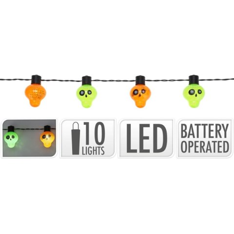 GIRLANDA HALLOWEEN CZASZKI 10LED GIRLANDA HALLOWEEN CZASZKI 10LED