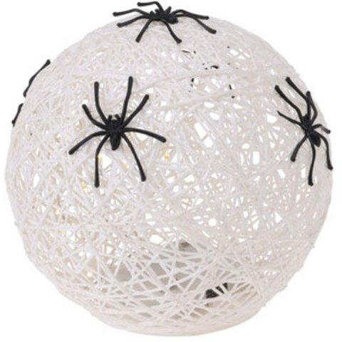 KULA DEKORACYJNA LAMPKA Z PAJĄKIEM LED 15CM HALLOWEEN BIAŁA KULA DEKORACYJNA LAMPKA Z PAJĄKIEM LED 15CM HALLOWEEN BIAŁA