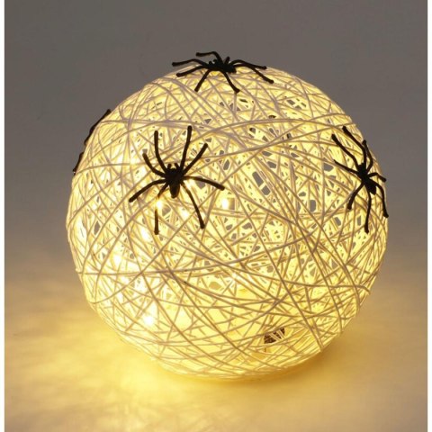 KULA DEKORACYJNA LAMPKA Z PAJĄKIEM LED 15CM HALLOWEEN BIAŁA KULA DEKORACYJNA LAMPKA Z PAJĄKIEM LED 15CM HALLOWEEN BIAŁA