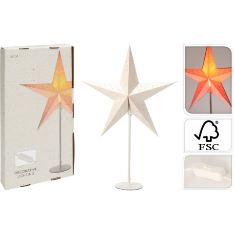 LAMPKA DEKORACYJNA GWIAZDA ADWENTOWA STOJĄCA LED 45CM BIAŁA LAMPKA DEKORACYJNA GWIAZDA ADWENTOWA STOJĄCA LED 45CM BIAŁA