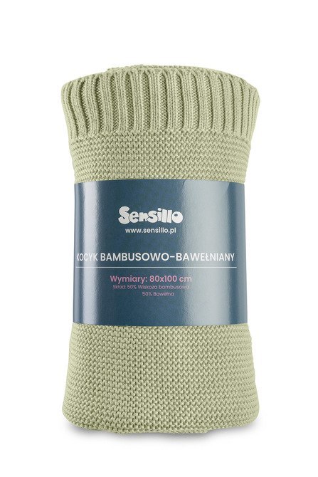 KOCYK BAMBUSOWO-BAWEŁNIANY 80X100 CM LODY OLIWKA KOCYK BAMBUSOWO-BAWEŁNIANY 80X100 CM LODY OLIWKA