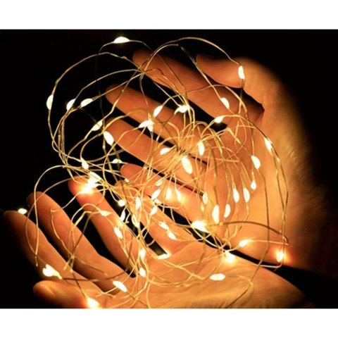 LAMPKI DRUCIKI NA BATERIE GIRLANDA 100 LED CIEPŁY BIAŁY LAMPKI DRUCIKI NA BATERIE GIRLANDA 100 LED CIEPŁY BIAŁY
