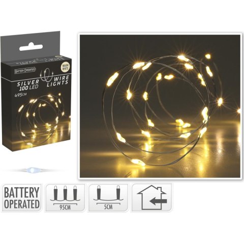 LAMPKI DRUCIKI NA BATERIE GIRLANDA 100 LED CIEPŁY BIAŁY LAMPKI DRUCIKI NA BATERIE GIRLANDA 100 LED CIEPŁY BIAŁY