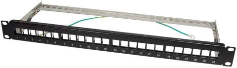 LOGILINK- Patchpanel Keystone 24-portowy, ekranowany, czarny LOGILINK- Patchpanel Keystone 24-portowy, ekranowany, czarny
