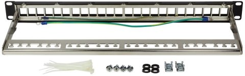 LOGILINK- Patchpanel Keystone 24-portowy, ekranowany, czarny LOGILINK- Patchpanel Keystone 24-portowy, ekranowany, czarny