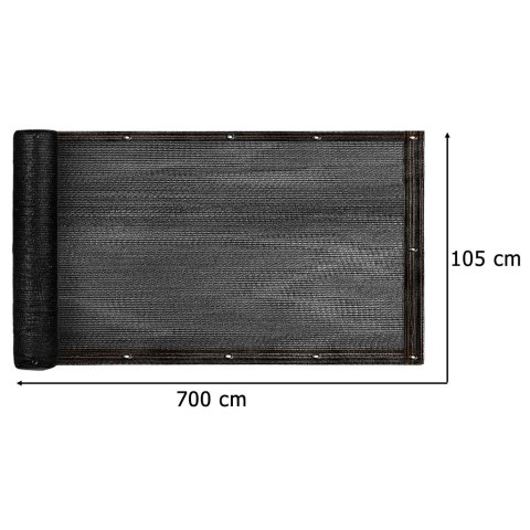 Osłona balkonowa LUARO mata maskująca siatka cieniująca na balkon taras 150g/m2 105x700cm UV + Trytytki Osłona balkonowa LUARO mata maskująca siatka cieniująca na balkon taras 150g/m2 105x700cm UV + Trytytki