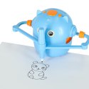 Robot edukacyjny interaktywny nauka rysowania pisania zestaw fiszki mazaki niebieski