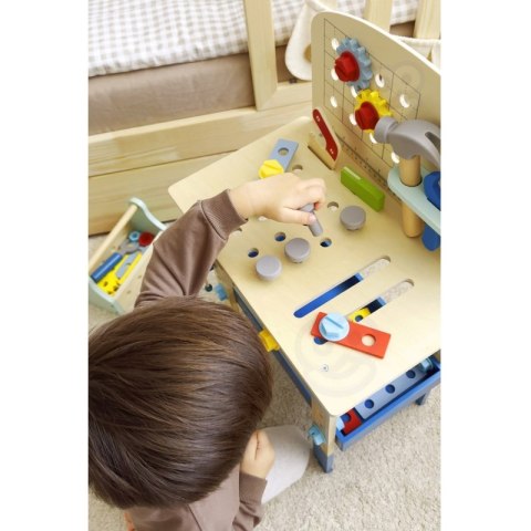 TOOKY TOY Drewniany Stół Do Majsterkowania Warsztat TOOKY TOY Drewniany Stół Do Majsterkowania Warsztat
