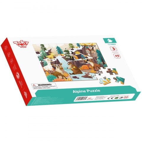 TOOKY TOY Puzzle z Woreczkiem Układanka Alpejskie Zwierzęta i Krajobraz 49 el. TOOKY TOY Puzzle z Woreczkiem Układanka Alpejskie Zwierzęta i Krajobraz 49 el.