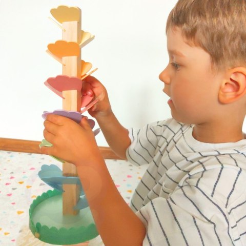 Tooky Toy Drewniana Kolorowa Wieża Wirująca dla Dzieci Tooky Toy Drewniana Kolorowa Wieża Wirująca dla Dzieci