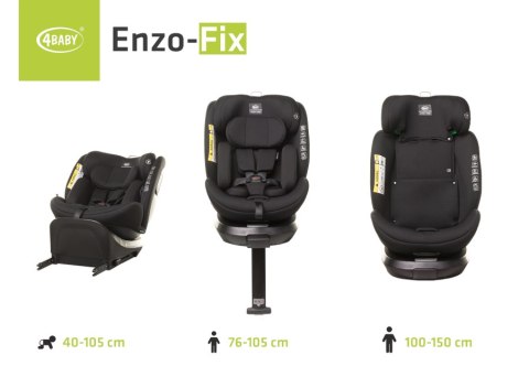 4 BABY Fotelik ENZO-FIX 40-150cm black I-SIZE 4 BABY Fotelik ENZO-FIX 40-150cm black I-SIZE