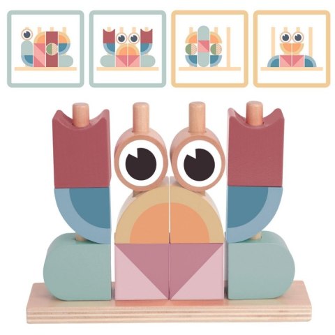 TOOKY TOY Krab Układanka Drewniana Stosy Klocki Bloki Pastelowy TOOKY TOY Krab Układanka Drewniana Stosy Klocki Bloki Pastelowy